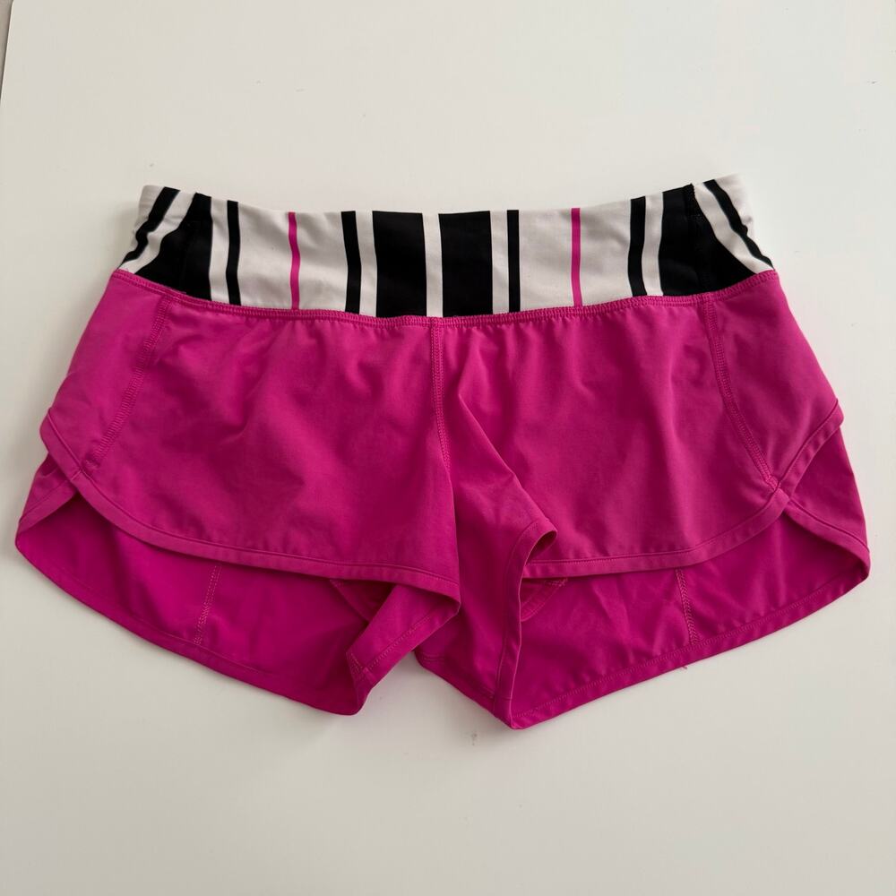 Lululemon Run Speed Short Paris Perfection Traverse Stripe 4 way stretch pink